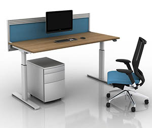 Twin sit stand desk