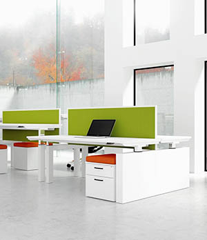 Twin sit stand desk